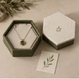 Gemstone necklace gift — Hexagonal lift-off box