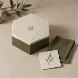 Custom gemstone necklace packaging — Hexagonal lift-off box — Closed set