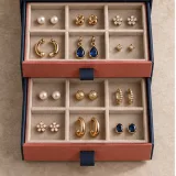 Custom earring collection packaging — Two-drawer box — Product & insert