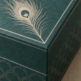 Custom jewelry collection packaging — Two-tier lift-off box — Material & finish