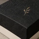 Custom ring pair packaging — Lift-off lid — Material & finish