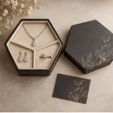 Bridal jewellery trio — Hexagonal lift-off box