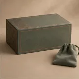 Custom cufflink collection packaging — Two-drawer box — Side / rear