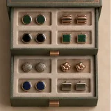Custom cufflink collection packaging — Two-drawer box — Product & insert