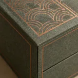 Custom cufflink collection packaging — Two-drawer box — Material & finish