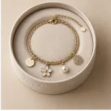 Custom charm bracelet packaging — Round lift-off box — Product & insert