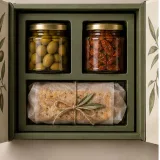 Custom gourmet food gift packaging — Double-door box — Product & insert