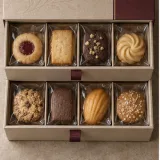 Custom biscuit gift packaging — Two-drawer box — Product & insert