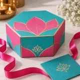 Custom festival sweet packaging — Hexagonal lift-off box — Closed set