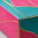 Custom festival sweet packaging — Hexagonal lift-off box — Material & finish