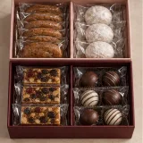 Custom holiday food hamper packaging — Two-tier lift-off box — Product & insert