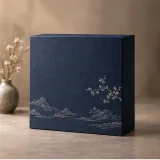 Custom mooncake tea gift packaging — Lift-off lid — Side / rear