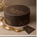 Custom biscuit tin packaging — Round lift-off box — Closed set