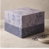 Custom seasonal food gift packaging — Two-tier lift-off box — Side / rear