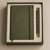 Custom notebook gift set packaging — Lift-off lid — Product & insert