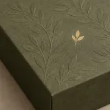 Custom notebook gift set packaging — Lift-off lid — Material & finish