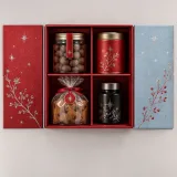 Custom Christmas corporate gift packaging — Double-door box — Product & insert