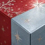 Custom Christmas corporate gift packaging — Double-door box — Material & finish