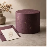 Custom candle gift packaging — Round lift-off box — Closed set