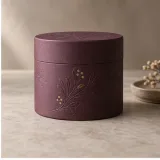 Custom candle gift packaging — Round lift-off box — Side / rear