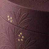 Custom candle gift packaging — Round lift-off box — Material & finish