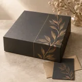 Custom pen journal gift set packaging — Lift-off lid — Closed set