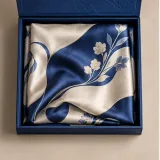 Custom silk scarf packaging — Magnetic book box — Product & insert