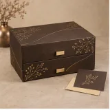 Custom festive corporate gift packaging — Two-drawer box — Closed set