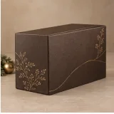 Custom festive corporate gift packaging — Two-drawer box — Side / rear