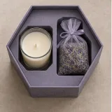 Custom partner appreciation gift packaging — Hexagonal lift-off box — Product & insert