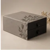 Custom brand launch kit packaging — Two-drawer box — Side / rear