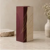 Custom single wine bottle gift box packaging — Lift-off lid — Side / rear