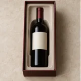 Custom single wine bottle gift box packaging — Lift-off lid — Product & insert