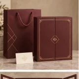 Custom twin wine double-door gift box packaging — Double-door rigid box — Closed set