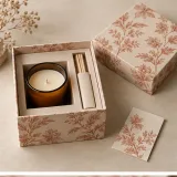 Custom amber candle jar presentation box packaging — Shoulder-neck box — Packed presentation