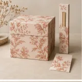 Custom amber candle jar presentation box packaging — Shoulder-neck box — Closed set