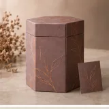 Custom hexagonal diffuser presentation box packaging — Hexagonal lift-off box — Side / rear