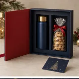 Custom christmas corporate gift set packaging — Magnetic book box — Packed presentation