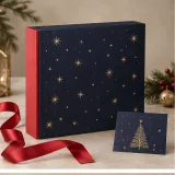 Custom christmas corporate gift set packaging — Magnetic book box — Closed set