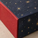 Custom christmas corporate gift set packaging — Magnetic book box — Material & finish