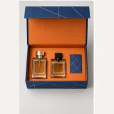 Custom perfume duo packaging — Collapsible magnetic rigid box — Product & insert