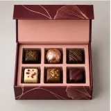 Custom chocolate selection packaging — Collapsible magnetic rigid box — Product & insert