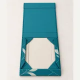 Custom wellness bottle duo packaging — Collapsible magnetic rigid box — Unfolded / flat-pack