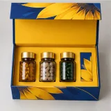 Custom daily vitamin kit packaging — Collapsible magnetic rigid box — Product & insert