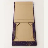 Custom jewelry gift set packaging — Collapsible magnetic rigid box — Unfolded / flat-pack