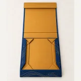 Custom mooncake quartet packaging — Collapsible magnetic rigid box — Unfolded / flat-pack