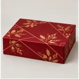 Custom festive food hamper packaging — Collapsible magnetic rigid box — Closed set