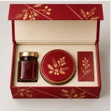 Custom festive food hamper packaging — Collapsible magnetic rigid box — Product & insert