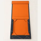Custom executive notebook set packaging — Collapsible magnetic rigid box — Unfolded / flat-pack