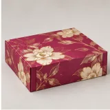 Custom silk scarf presentation packaging — Collapsible magnetic rigid box — Side / rear